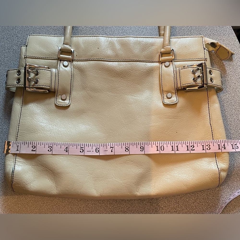 Vintage Micheal Rome Cream Leather Handbag - Picture 13 of 14